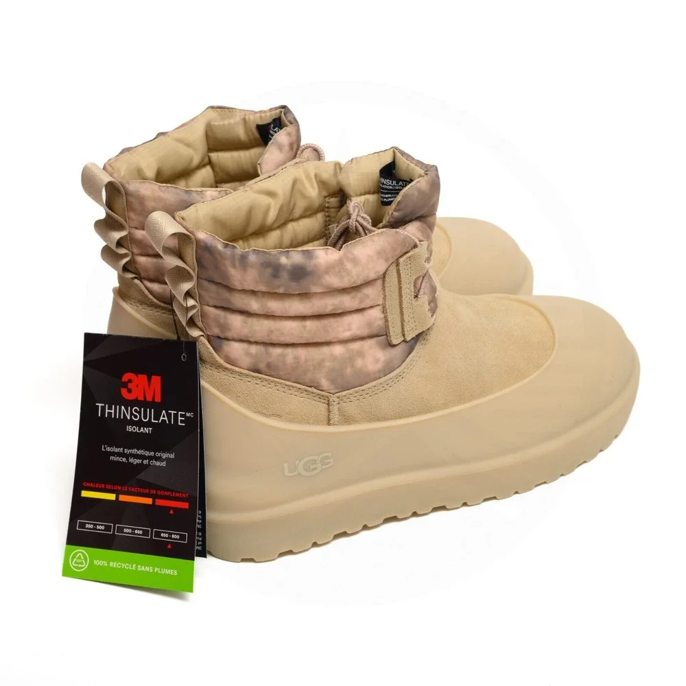 UGG Classic Mini Lace WEA Smokescreen Mens Sz 7 Waterproof Boots Removable Cover